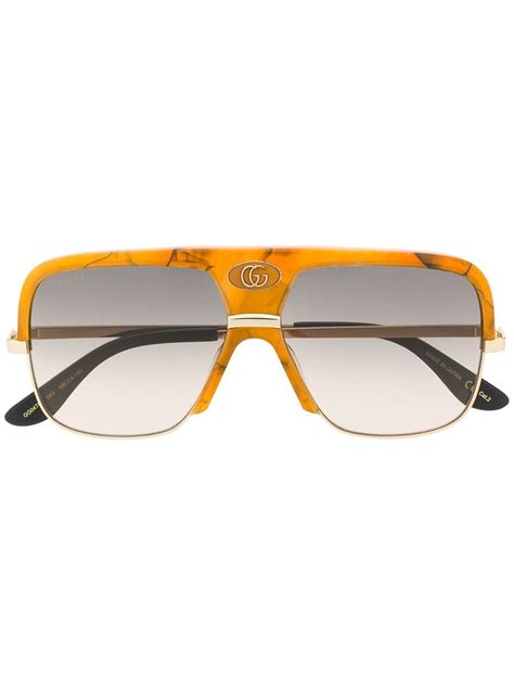 orange gucci aviator sunglasses|Gucci unisex aviator sunglasses.